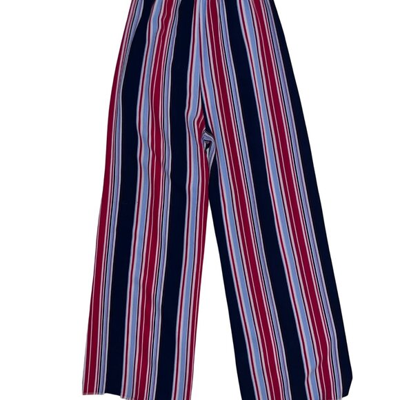 Striped Sleeveless V-Neck Wide-Leg Jumpsuit With Adjustable Spaghetti Straps By - Picture 7 of 8